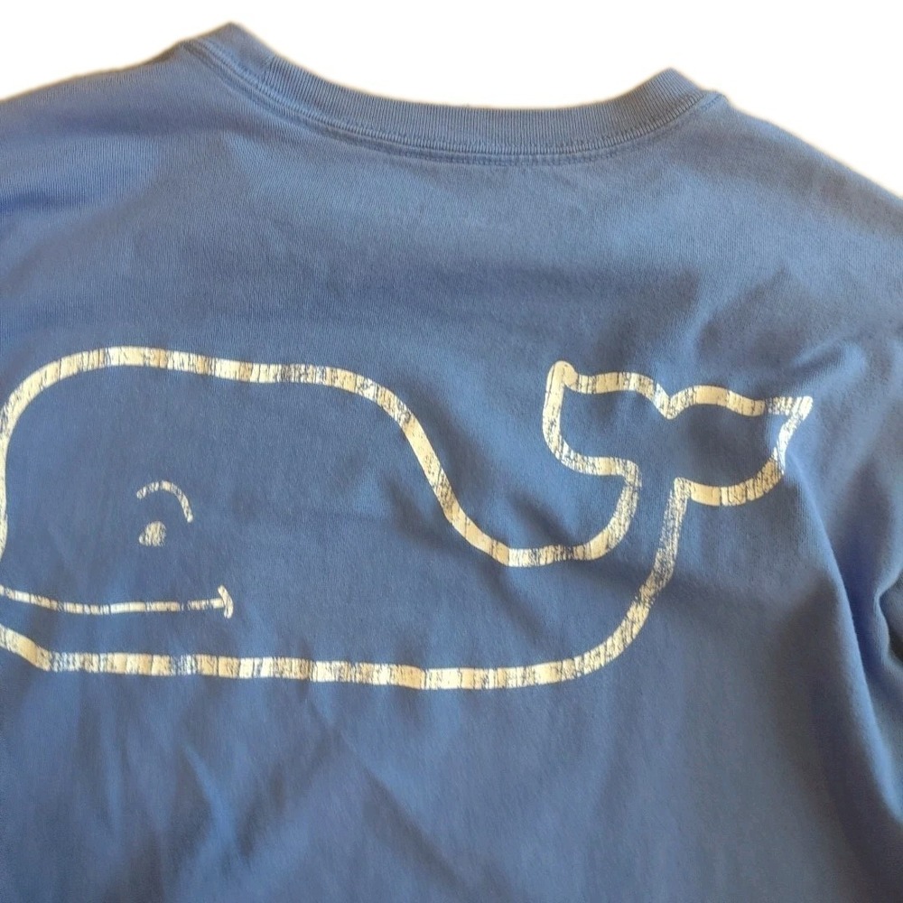Vineyard Vines Mens Sz S Blue Long Sleeve Vintage Whale Logo Pocket T-Shirt A1 - Picture 10 of 10